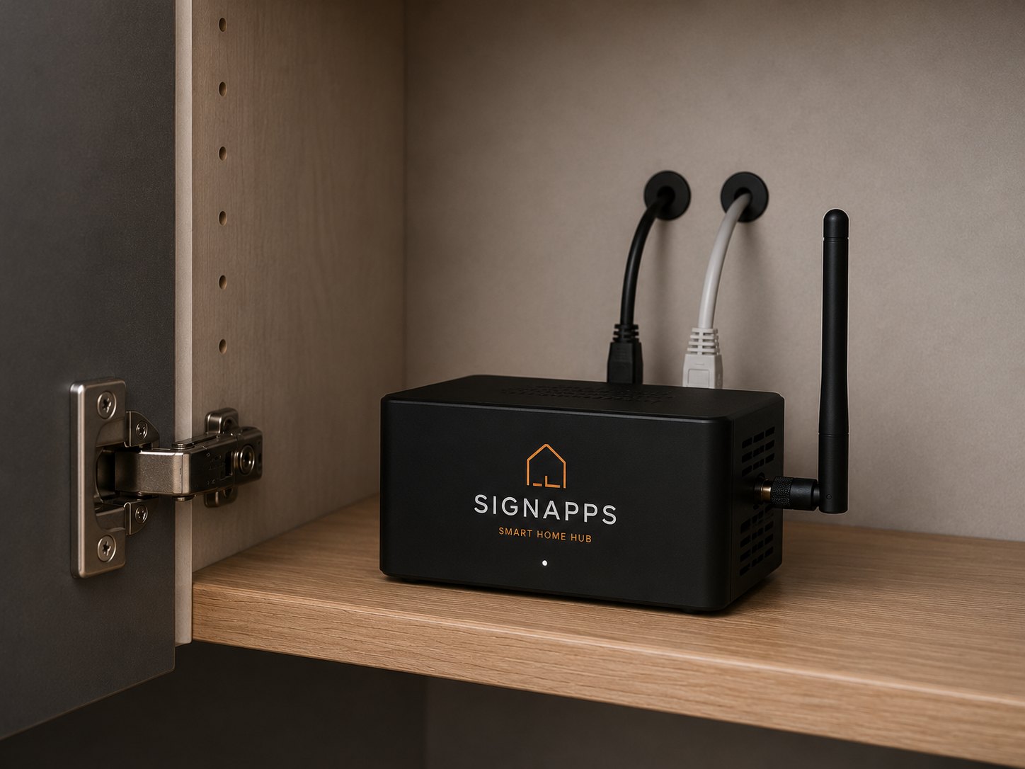 Lokalni Signapps Smart Home Hub v omari, možgani sistema pri vas doma